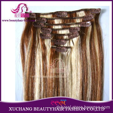 Remy Hair Fashion Mixed Color P27/613# Clip on Hair Extension
